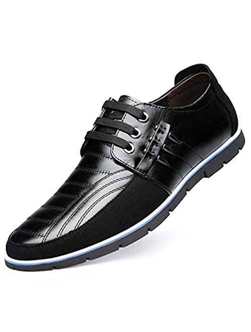 Asifn Men's Leather Shoes Loafers Casual Oxford Lace Up Business Classic Comfortable Luxury Driving Office Walking Moccasin British Fashion