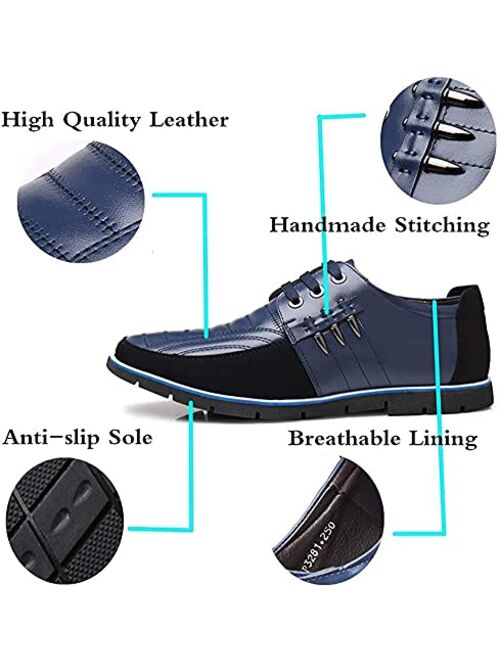 Asifn Men's Leather Shoes Loafers Casual Oxford Lace Up Business Classic Comfortable Luxury Driving Office Walking Moccasin British Fashion