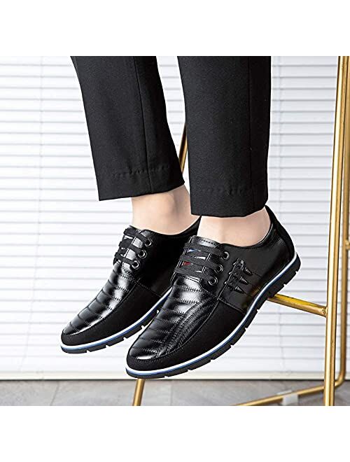 Asifn Men's Leather Shoes Loafers Casual Oxford Lace Up Business Classic Comfortable Luxury Driving Office Walking Moccasin British Fashion