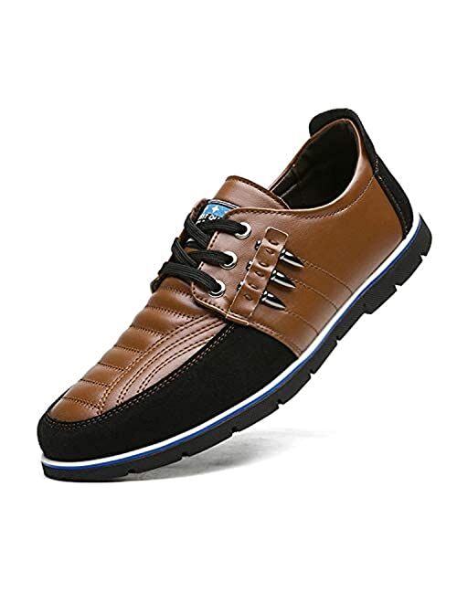 Asifn Men's Leather Shoes Loafers Casual Oxford Lace Up Business Classic Comfortable Luxury Driving Office Walking Moccasin British Fashion