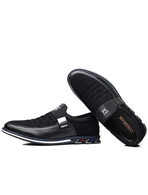 COSIDRAM Mens Shoes Slip on Loafers Casual Soft Microfiber Leather Shoes Driving Walking Shoes for Male Fashion Sneakers