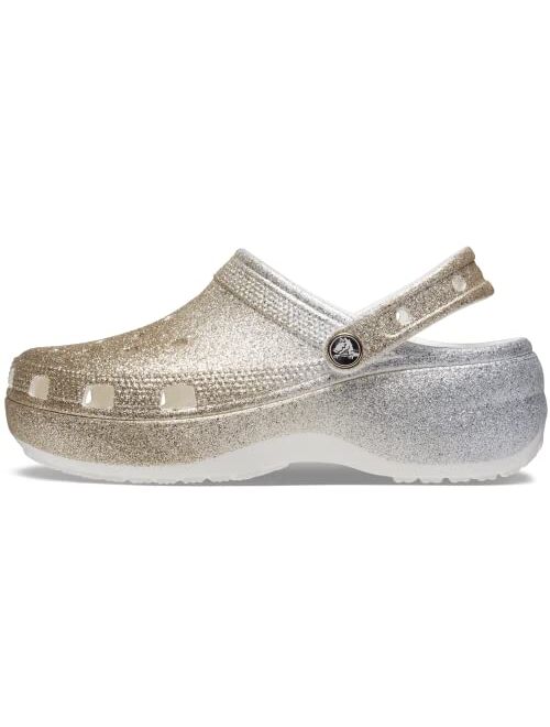 Crocs womens Classic Platform Glitter Clog