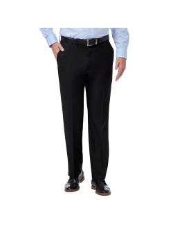 Mens Haggar Premium Comfort Expandable-Waist Classic-Fit Stretch Flat-Front Dress Pants