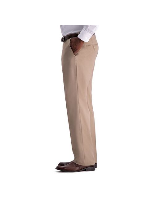 Mens Haggar Premium Comfort Expandable-Waist Classic-Fit Stretch Flat-Front Dress Pants