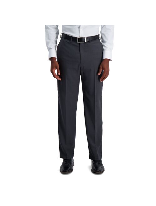 Mens Haggar Premium Comfort Expandable-Waist Classic-Fit Stretch Flat-Front Dress Pants