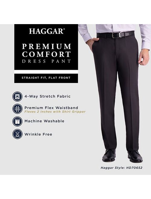 Men's Haggar Premium Comfort Straight-Fit Flat-Front Dress Pants