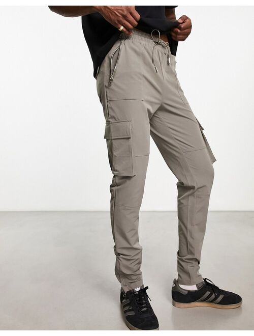 The Couture Club technical slim cargo pants in gray