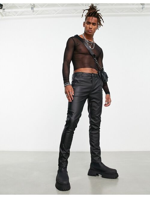 ASOS DESIGN skinny pants in matte leather look