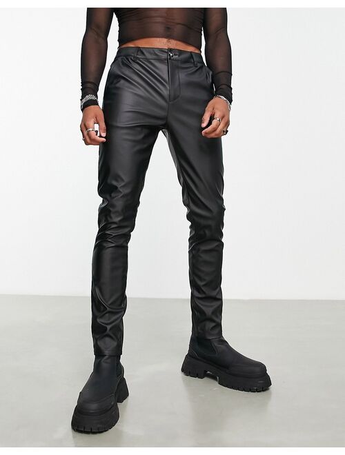 ASOS DESIGN skinny pants in matte leather look