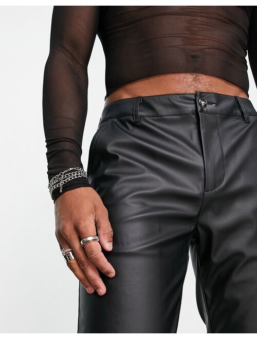 ASOS DESIGN skinny pants in matte leather look