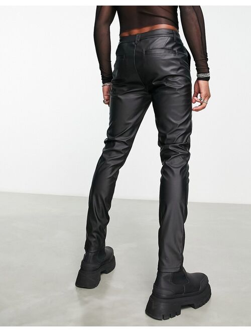 ASOS DESIGN skinny pants in matte leather look