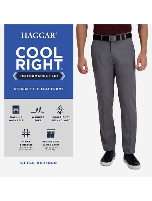 Men's Haggar Cool Right Performance Flex Straight-Fit Flat-Front Pants