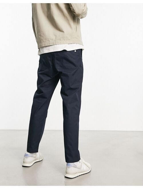 Farah Osborne canvas regular fit pants in true navy