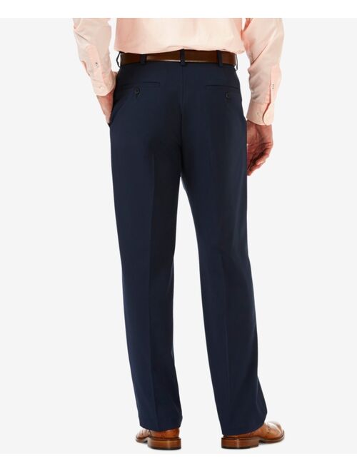 Haggar Men's Cool 18 PRO Classic-Fit Expandable Waist Pleated Stretch Dress Pants