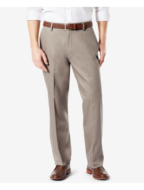 Dockers Men's Signature Lux Cotton Relaxed Fit Pleated Creased Stretch Khaki Pants