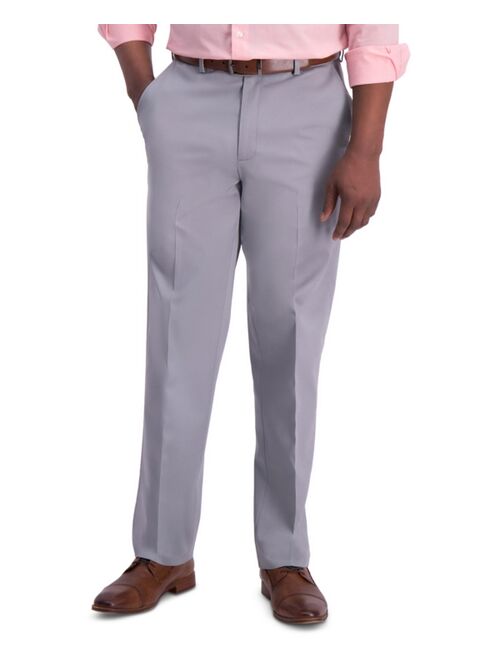 Haggar Mens Iron Free Premium Khaki Classic-Fit Flat-Front Pant