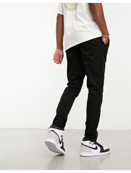 ASOS DESIGN skinny chinos with elastic waist in black