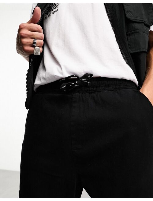 Bershka cargo pants in black