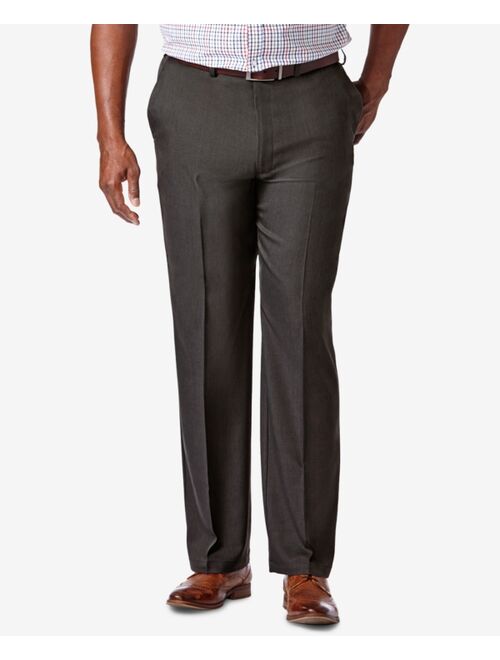 Haggar Men's Big & Tall Cool 18 PRO Classic-Fit Expandable Waist Flat Front Stretch Dress Pants