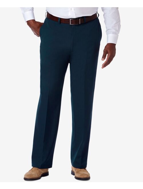 Haggar Men's Big & Tall Cool 18 PRO Classic-Fit Expandable Waist Flat Front Stretch Dress Pants