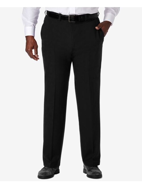 Haggar Men's Big & Tall Cool 18 PRO Classic-Fit Expandable Waist Flat Front Stretch Dress Pants