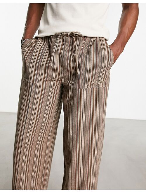 COLLUSION textured pants in brown