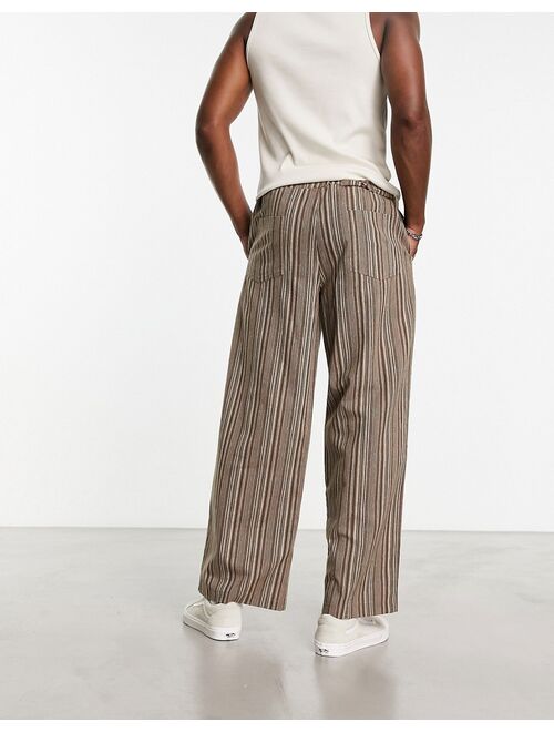 COLLUSION textured pants in brown