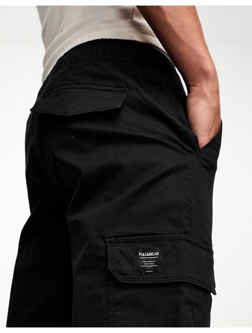 Pull&Bear cargo pants in black