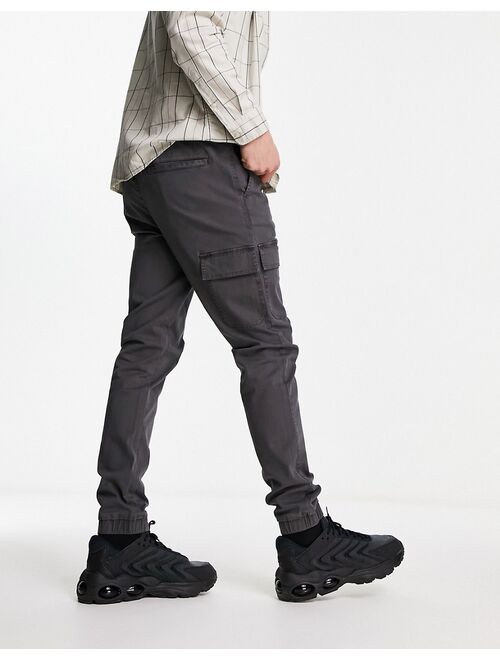 ASOS DESIGN skinny cargo pants in charcoal