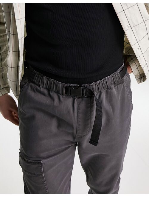 ASOS DESIGN skinny cargo pants in charcoal