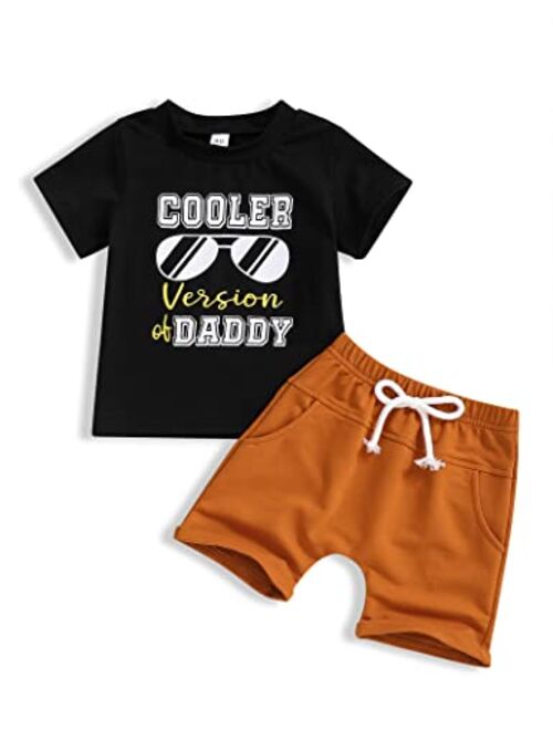 Oklady Baby Boy Clothes Short Sleeve Color Block Hoodie Tops Solid Shorts 2Pcs Toddler Boy Clothes 6Month-5T Summer Outfit