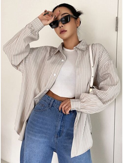 DAZY Striped Drop Shoulder Shirt