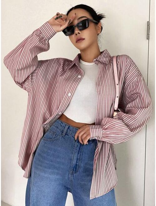 DAZY Striped Drop Shoulder Shirt