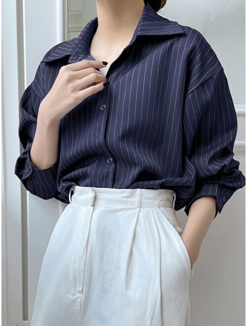 DAZY Striped Print Drop Shoulder Shirt