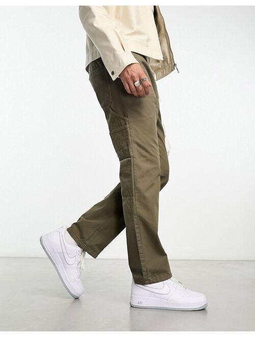 PacSun Bowen multi pocket carpenter pants in olive vine