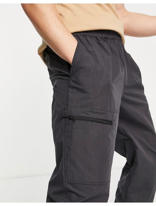 Rains regular fit woven pants in black