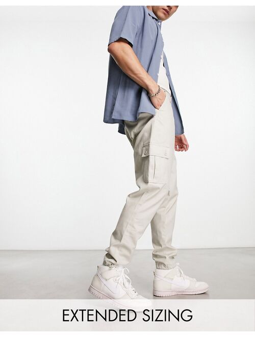 ASOS DESIGN tapered cargos in gray