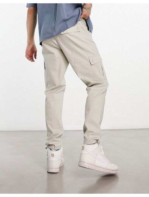 ASOS DESIGN tapered cargos in gray