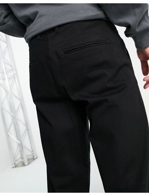 ADPT wide fit chinos in black