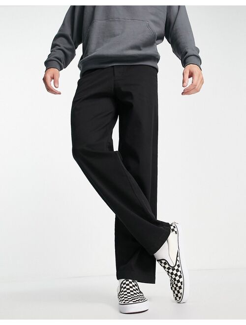 ADPT wide fit chinos in black