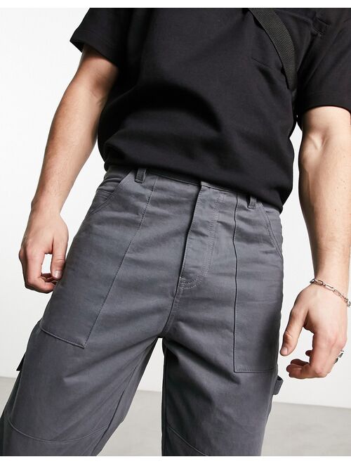 ASOS DESIGN skater cargo pants in charcoal