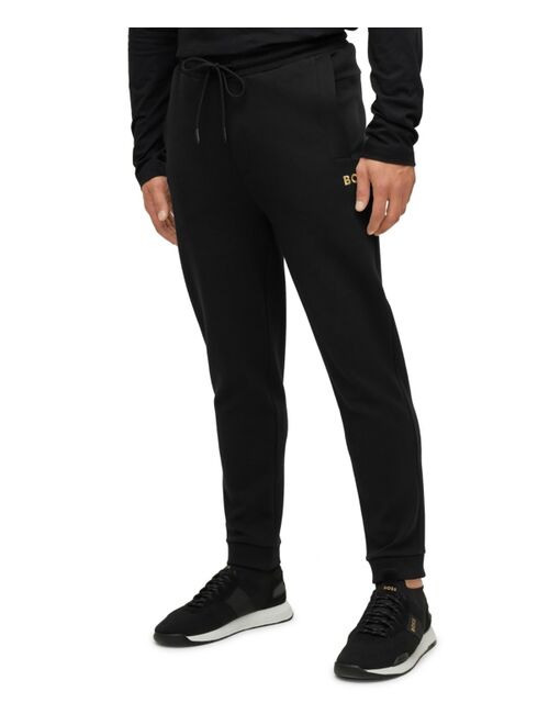 BOSS by Hugo Boss Men's Metallic Logo Cotton-Blend Tracksuit Bottoms