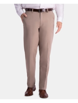 Men's Premium Comfort Khaki Classic-Fit 2-Way Stretch Wrinkle Resistant Flat Front Stretch Casual Pants