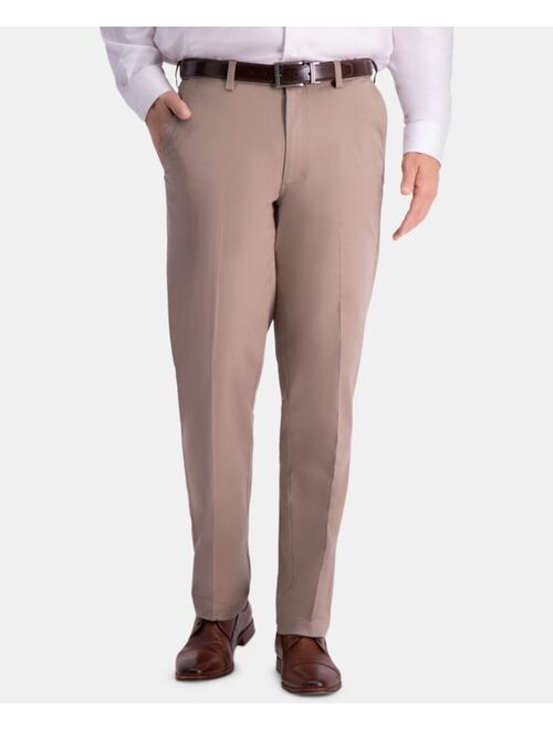 Haggar Men's Premium Comfort Khaki Classic-Fit 2-Way Stretch Wrinkle Resistant Flat Front Stretch Casual Pants