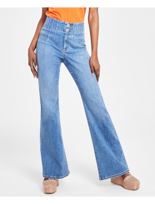 I.N.C. INTERNATIONAL CONCEPTS Women's Double-Shank High-Rise Flare-Leg Jeans, Created for Macy's