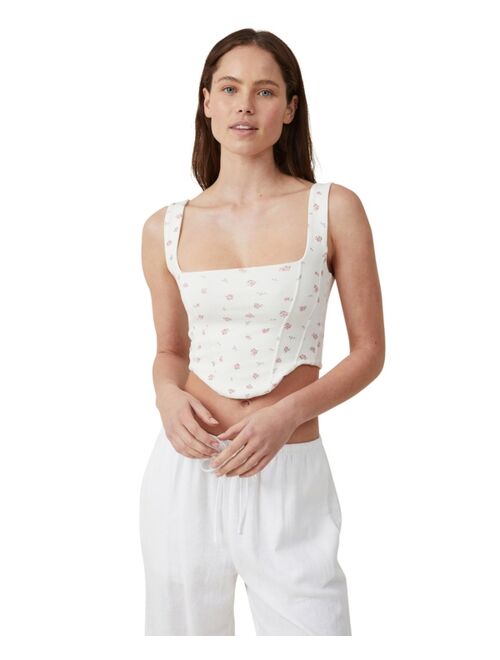 COTTON ON Women's Claudia Tie Back Corset Tank