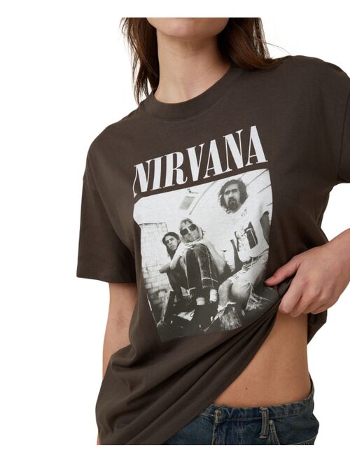 COTTON ON Women's Oversized Fit Nirvana T-shirt