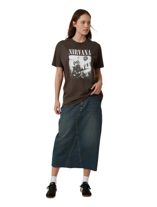 COTTON ON Women's Oversized Fit Nirvana T-shirt