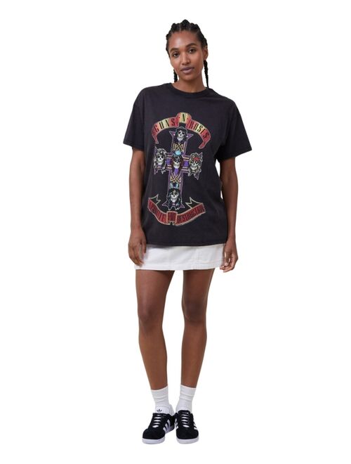 COTTON ON Women's Oversized Fit Guns N Roses T-shirt