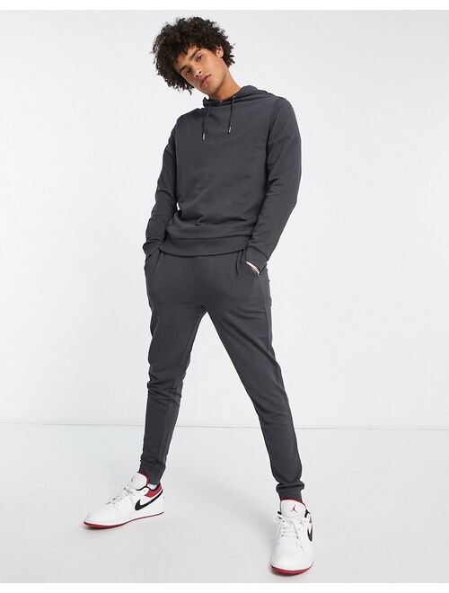 ASOS DESIGN lightweight skinny tracksuit in gray